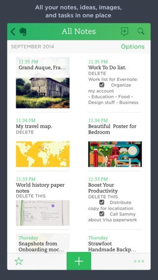 evernote ipad note previews